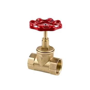 Вентиль для воды, 3/4", г-г, латунь, механический, красный, РосТурПласт