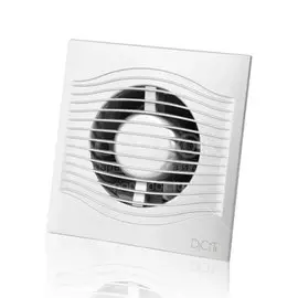 Вентилятор вытяжной настенный, ERA, установочный диаметр 100 мм, 7.8 Вт, 90 м/ч, обратный клапан, серый металл, Slim 4C Gray metal