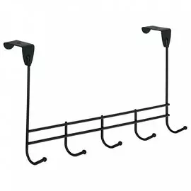 Вешалка 5 крючков, на дверь, 42.5х8х21 см, металл, ЗМИ, Нота 5, ВНД 310 Ч, черная