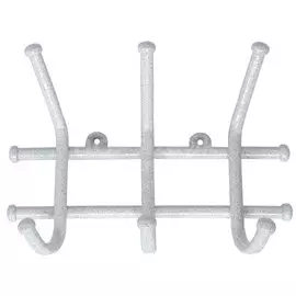 Вешалка настенная 3 крючка, 16.5х23х8 см, ЗМИ, Норма 3, ВН 64 БС, белое серебро