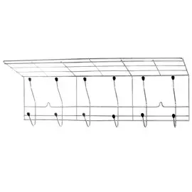 Вешалка настенная 6 крючков, металл, тнп-11.2, оцинкованная