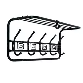 Вешалка настенная 5 крючков, с полкой, 60х22х26.5 см, ЗМИ, Ажур 60, ВСПА 202 Ч, черная