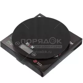 Весы кухонные электронные, стекло, Rion, PT-812, платформа, точность 1 г, до 5 кг, LCD-дисплей, черные, PT-812