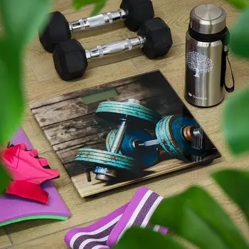 Весы напольные электронные, Rion, PT-973 Гантели, стекло, до 180 кг