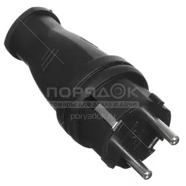 Вилка прямая, 16 А, IP44, 250 В, 2Р+РЕ, каучук, TDM Electric, SQ0612-0001