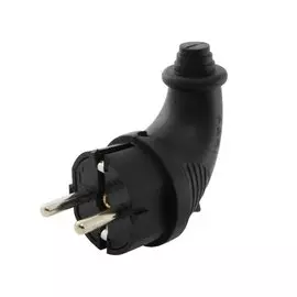 Вилка угловая, с заземлением, 16 А, IP44, 250 В, 2Р+РЕ, каучук, TDM Electric, Народная, SQ0612-0030