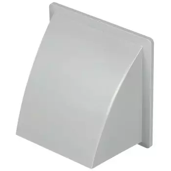 Выход стенной пластик, вытяжной, 175х175 мм, с обратным клапаном, с фланцем D120, серый, Event, 175К120ФВ сер