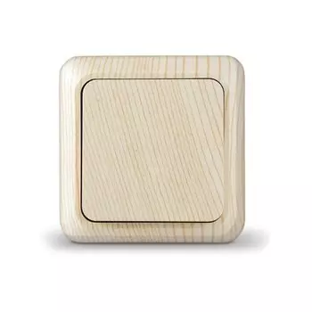 Выключатель открытой установки, одноклавишный, без заземления, 10 А, пластик, сосна, UNIVersal, Олимп, 5560797