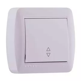 Выключатель открытой установки, одноклавишный, без заземления, пластик, белый, проходной, Lezard, Demet, 711-0200-105