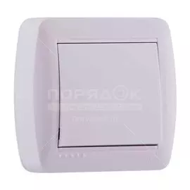 Выключатель открытой установки, одноклавишный, без заземления, пластик, белый, Lezard, Demet, 711-0200-100