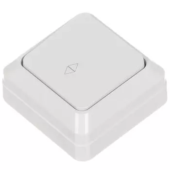 Выключатель проходной открытой установки, одноклавишный, 10 А, термопластик, IP20, белый, General Lighting Systems, Альфа, 477004