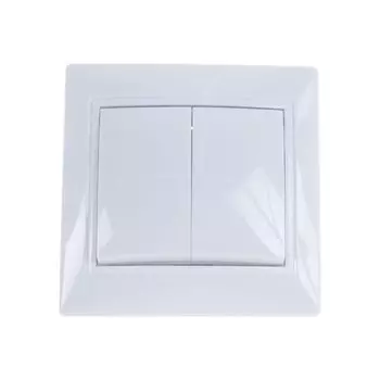 Выключатель скрытой установки, двухклавишный, 10 А, ABS пластик, IP20, белый, UNIVersal, Севиль, С0023