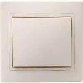 Выключатель скрытой установки, одноклавишный, 10 А, 250 В, пластик, кремовый, IEK, Кварта, EVK10-K33-10-DM