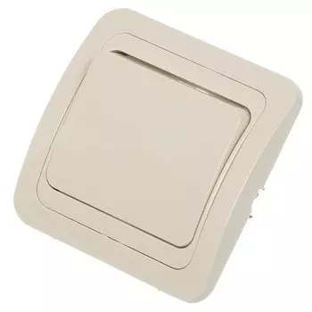 Выключатель скрытой установки, одноклавишный, без заземления, 10 А, ABS пластик, IP20, слоновая кость, UNIVersal, Валери, Б-В0021