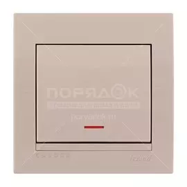 Выключатель скрытой установки одноклавишный Lezard Deriy 702-0303-111, кремовый