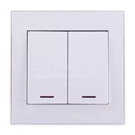 Выключатель скрытой установки одноклавишный Lezard Rain 703-0202-111, белый