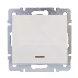 Выключатель скрытой установки одноклавишный Lezard Rain 703-0288-111, белый