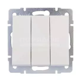 Выключатель скрытой установки трехклавишный Lezard Rain 703-0288-109, белый