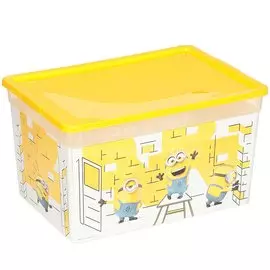 Ящик для игрушек Полимербыт Миньоны С71765, 37х26х20.7 см