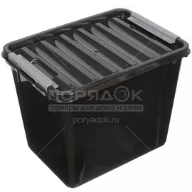 Контейнер хозяйственный 25 л, с крышкой, Полимербыт, Full Black Master Box, С50904
