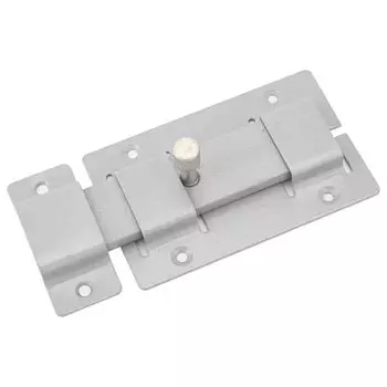 Задвижка дверная накладная, плоский ригель, Секрет-Киров, 115 мм, ЗД-02, 2 832, серый металлик