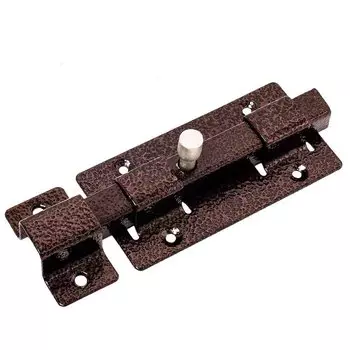 Задвижка дверная накладная, ригель квадратный, Секрет-Киров, 115 мм, ЗД-06, 14 006, антик медь