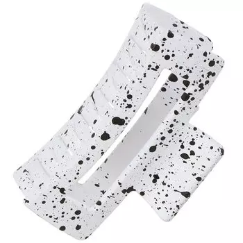 Заколка для волос 8.5х4 см, пластик, бело-черный, TH84-06