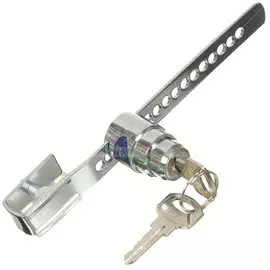 Замок накладной мебельный, Trodos, 301007, для стекла, реечный-перфорация, хром