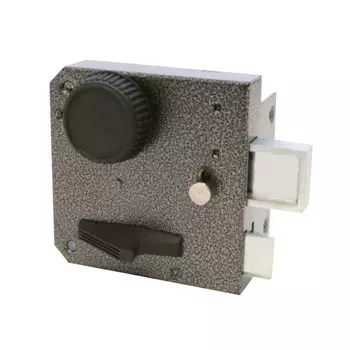 Замок накладной дверной, Аллюр, ЗН3А, 10 732, коробка, цилиндр, 5 ключей, универсальный, серый