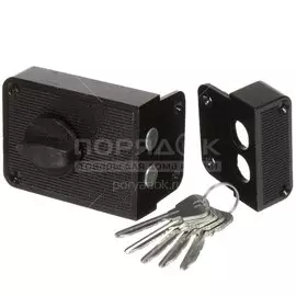 Замок накладной дверной, Зенит, 3Н1-3, 00-00000631, черный