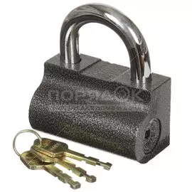 Замок навесной Аллюр, ВС2-9С, 1 004, коробка, дисковый, серый, 75 мм, 3 ключа