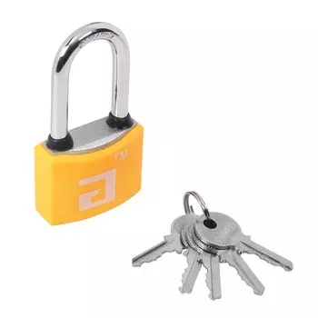 Замок навесной Аллюр, ВС1Ч- 364ПД, 12 553, блистер, цилиндровый, оранжевый, 5 ключей