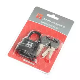 Замок навесной Аллюр, ВС1Ч-374П, 6775, блистер, цилиндровый, влагонепроницаемый, черный, 7 мм, 6 ключей