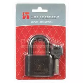 Замок навесной Аллюр, ВС2С-601, 6 631, блистер, дисковый, черный, 60 мм, 3 ключа