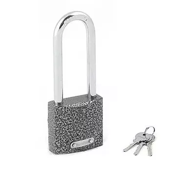 Замок навесной Apecs, PD-01-38-L, МВС-124-01, блистер, цилиндровый, с удлиненной дужкой, 3 ключа