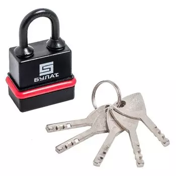 Замок навесной Булат, ВС 3-Н35 ПЛ, 13 979, блистер, дисковый, всепогодный, 35 мм, 5 ключей