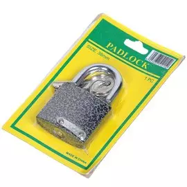 Замок навесной SPE13353A-13 333885, блистер, цилиндровый, влагонепроницаемый, серый, 38 мм