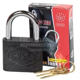 Замок навесной SPE13353A-19 333891, черный, 60 мм, 3 ключа