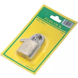 Замок навесной SPE13353A-8, блистер, цилиндровый, золотой, 25 мм, 2 ключа