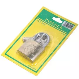 Замок навесной SPE13353A-9 333881, блистер, цилиндровый, золотой, 32 мм