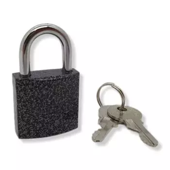 Замок навесной Trodos, BC-HG36-25, 210 041, блистер, цилиндровый, серый, 2 ключа