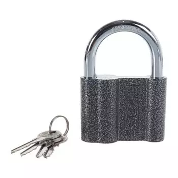 Замок навесной Trodos, BC-HZ4-80, 210 057, блистер, цилиндровый, серый, 3 ключа