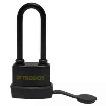Замок навесной Trodos, BC-IG1-55L, 210 216, блистер, навесной, дисковый, автоматическое закрывание, черный, всепогодный, 3 ключа