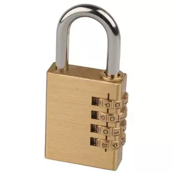 Замок навесной Trodos, ВС-404, 210 025, блистер, навесной, кодовый, латунный