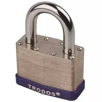 Замок навесной Trodos, ВС-SL10-40, 210 032, блистер, цилиндровый, хром, 3 ключа
