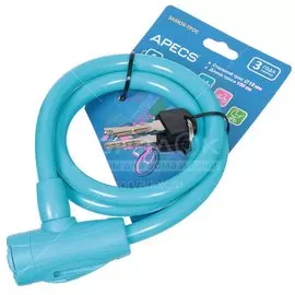 Замок велосипедный тросовый Apecs PD-84-100CM-BLUE
