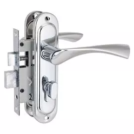 Замок врезной Стандарт, 103/50В, 4849, ручка в комплекте, цилиндровый, универсальный, вертушка CP, хром