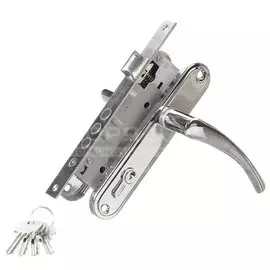 Замок врезной Аллюр, 103/3 CP, 5959, ручка в комплекте, цилиндровый, хром