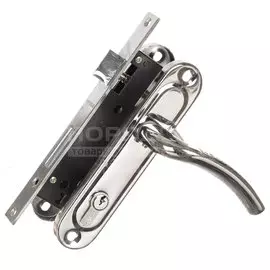 Замок врезной Apecs, 1227/60-NI/NIS, 16820, ручка в комплекте, цилиндровый, никель