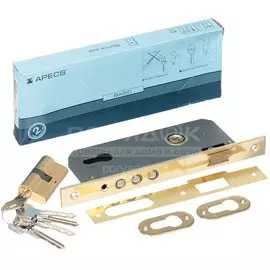 Замок врезной Apecs, 2200/60-G, 2882, без ручки, цилиндровый, золотой